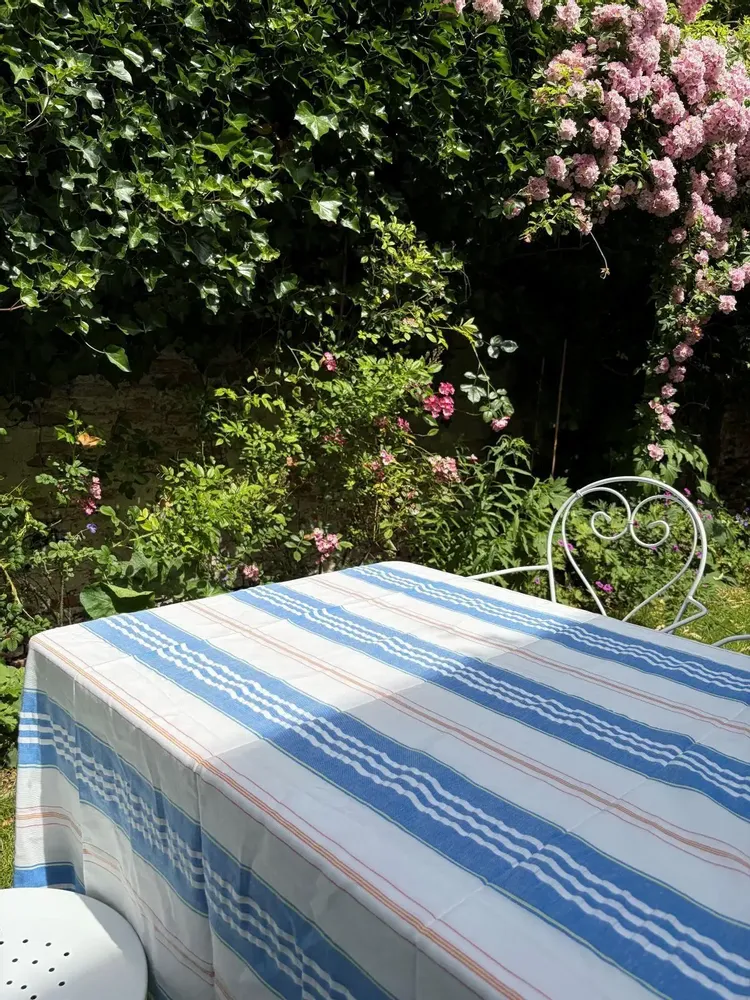 Autres décorations de Noël - nappe rayée - blanc-bleu méditerranéen - OTTOMANIA