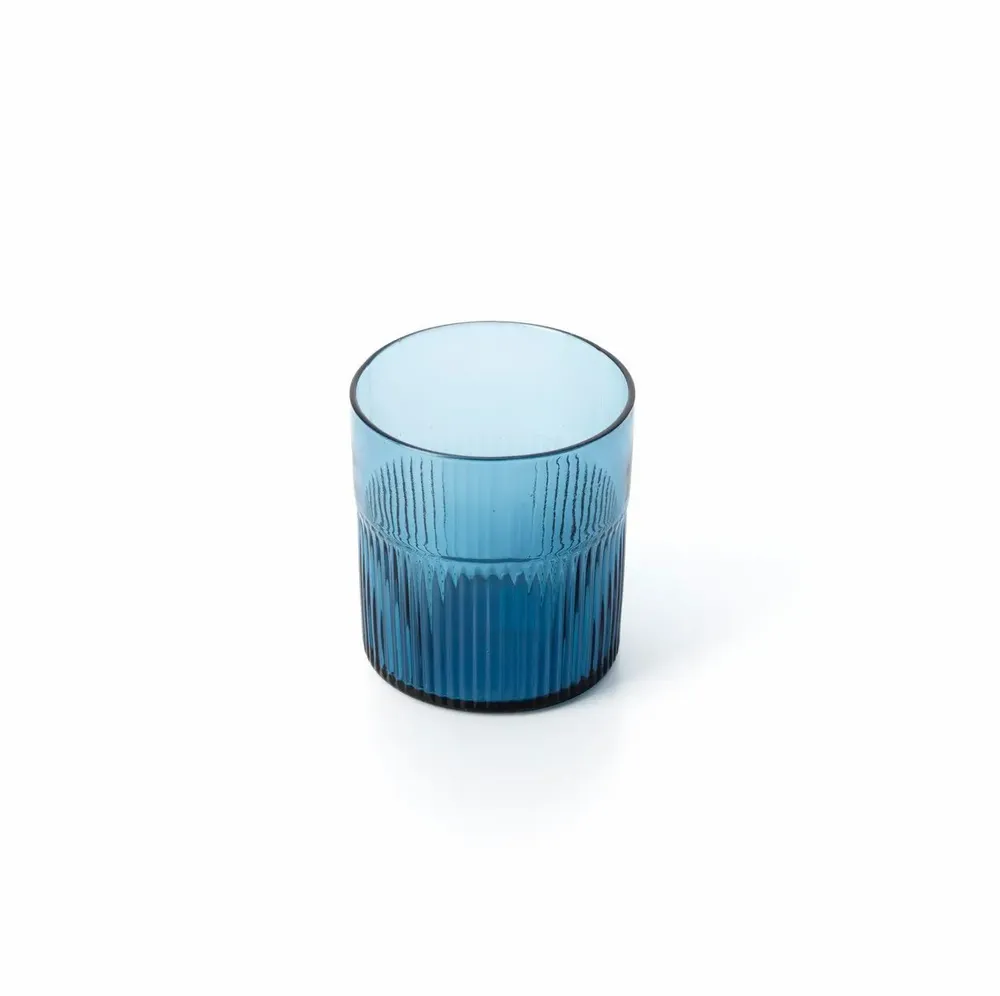 Verres - Le Verre Bas Azure Rippled - Bleu - BAZAR BIZAR LIVING