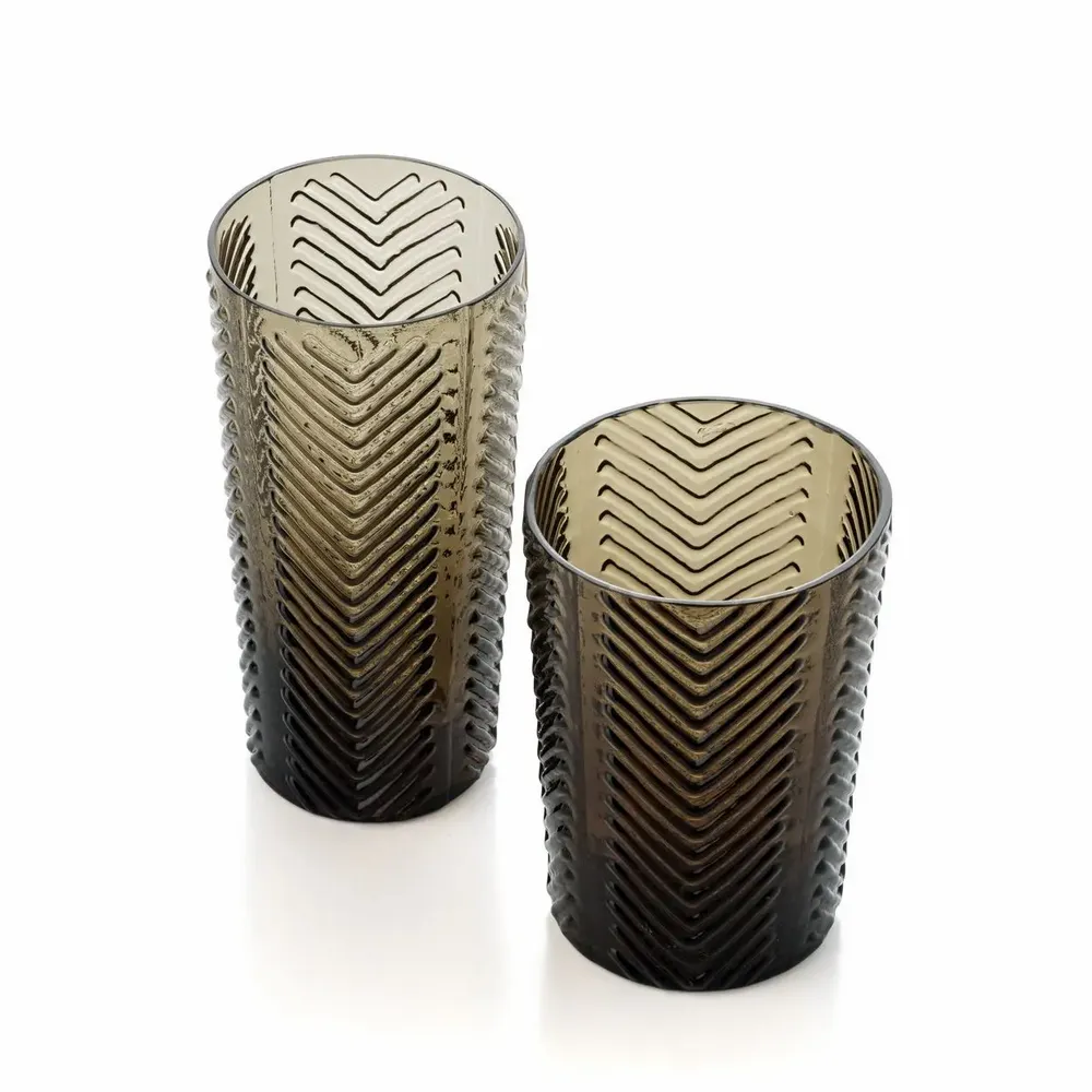 Verres - Le Verre Highball Herringbone - Fumé - BAZAR BIZAR LIVING