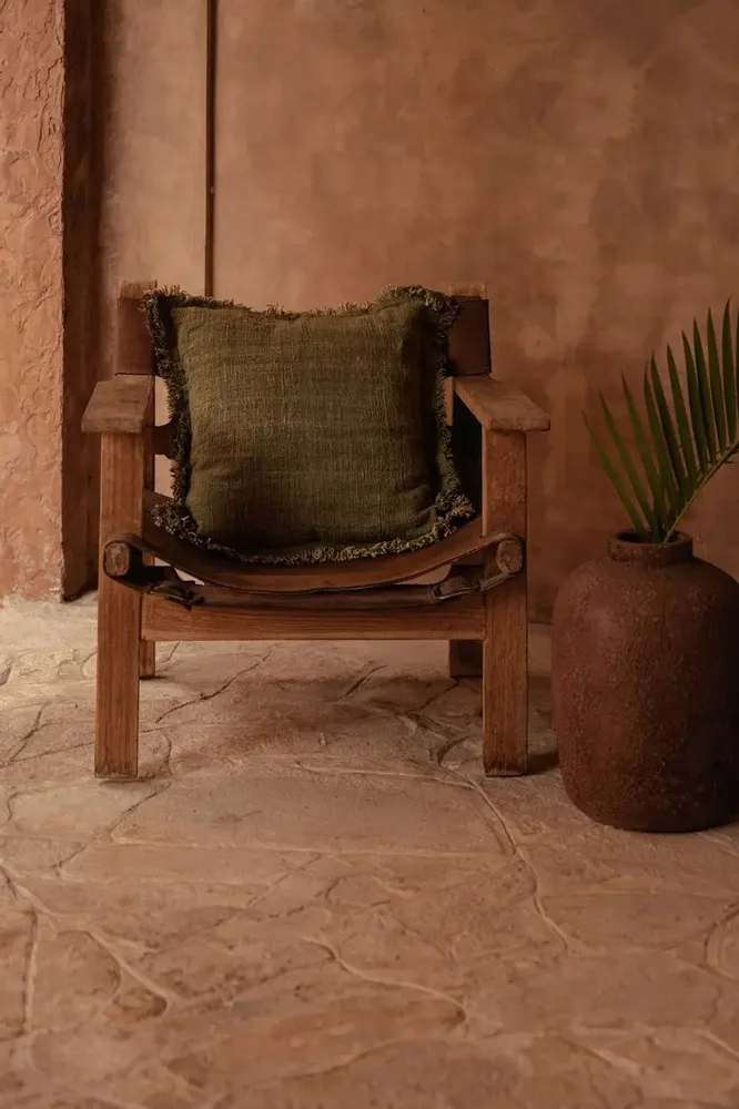 Coussins - La Housse de Coussin Jungle Fringe - Verte - BAZAR BIZAR LIVING
