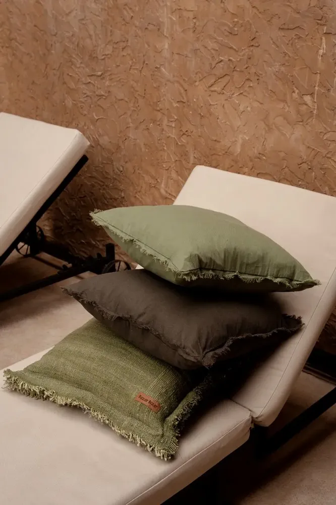 Coussins - La Housse de Coussin Jungle Fringe - Verte - BAZAR BIZAR LIVING