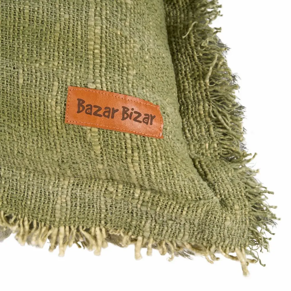 Coussins - La Housse de Coussin Jungle Fringe - Verte - BAZAR BIZAR LIVING