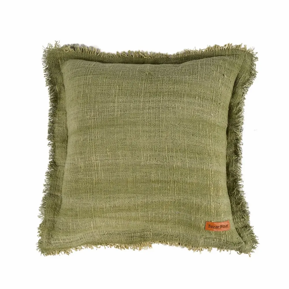 Coussins - La Housse de Coussin Jungle Fringe - Verte - BAZAR BIZAR LIVING