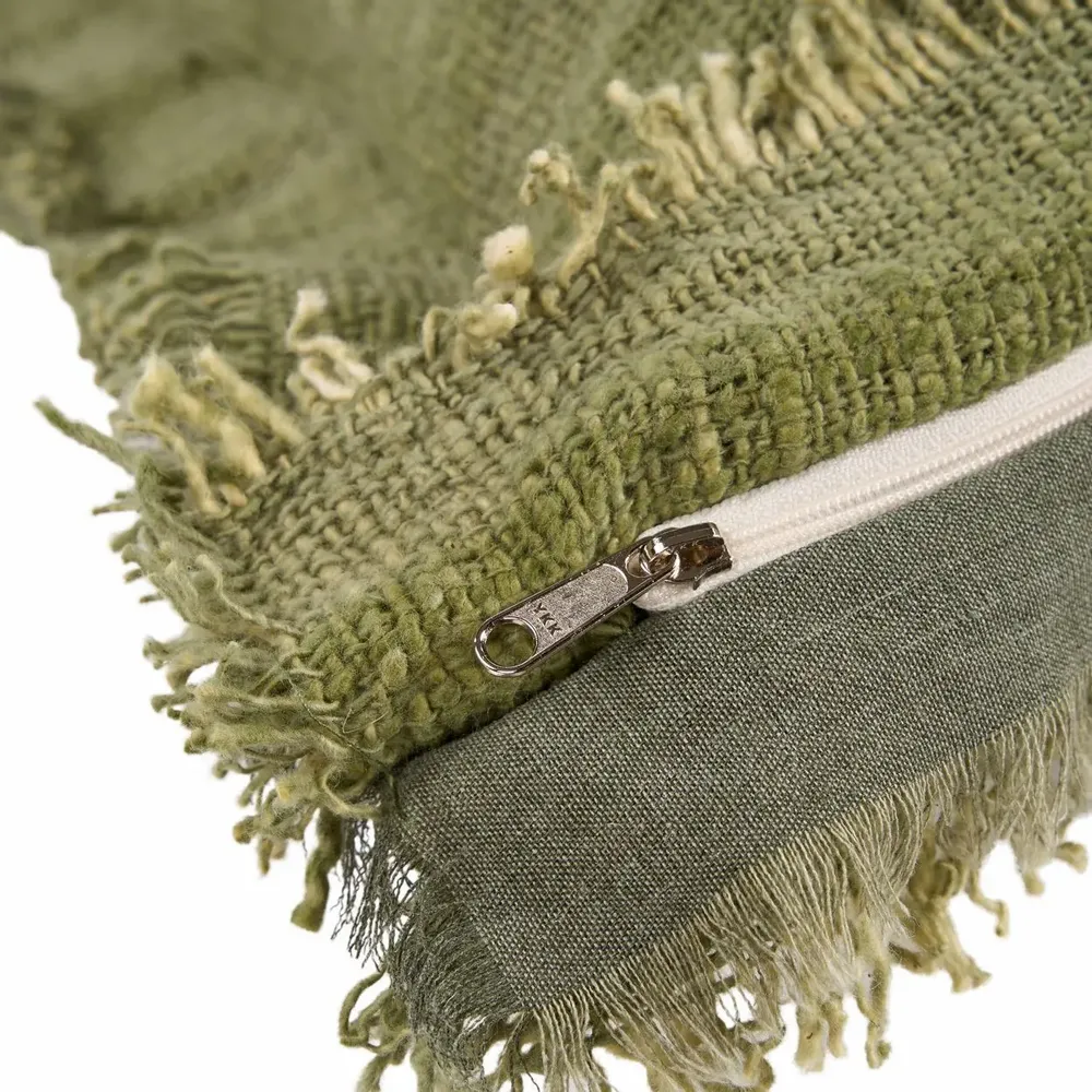 Coussins - La Housse de Coussin Jungle Fringe - Verte - BAZAR BIZAR LIVING