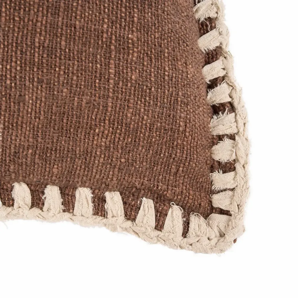 Cushions - The Espresso Edge Cushion Cover - Brown White - BAZAR BIZAR LIVING
