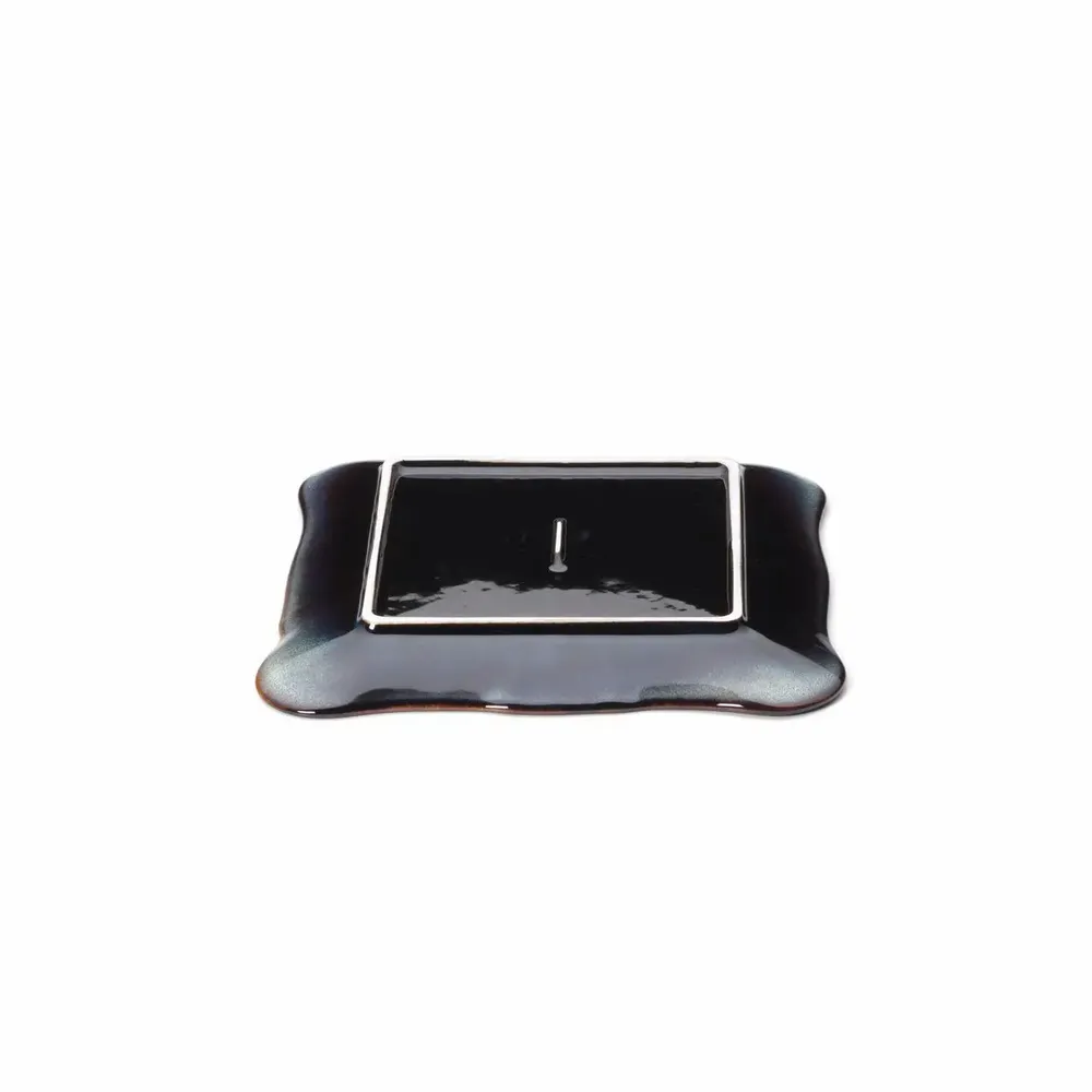 Everyday plates - The Lotus Ice Square Plate - Grey Brown - M - BAZAR BIZAR LIVING