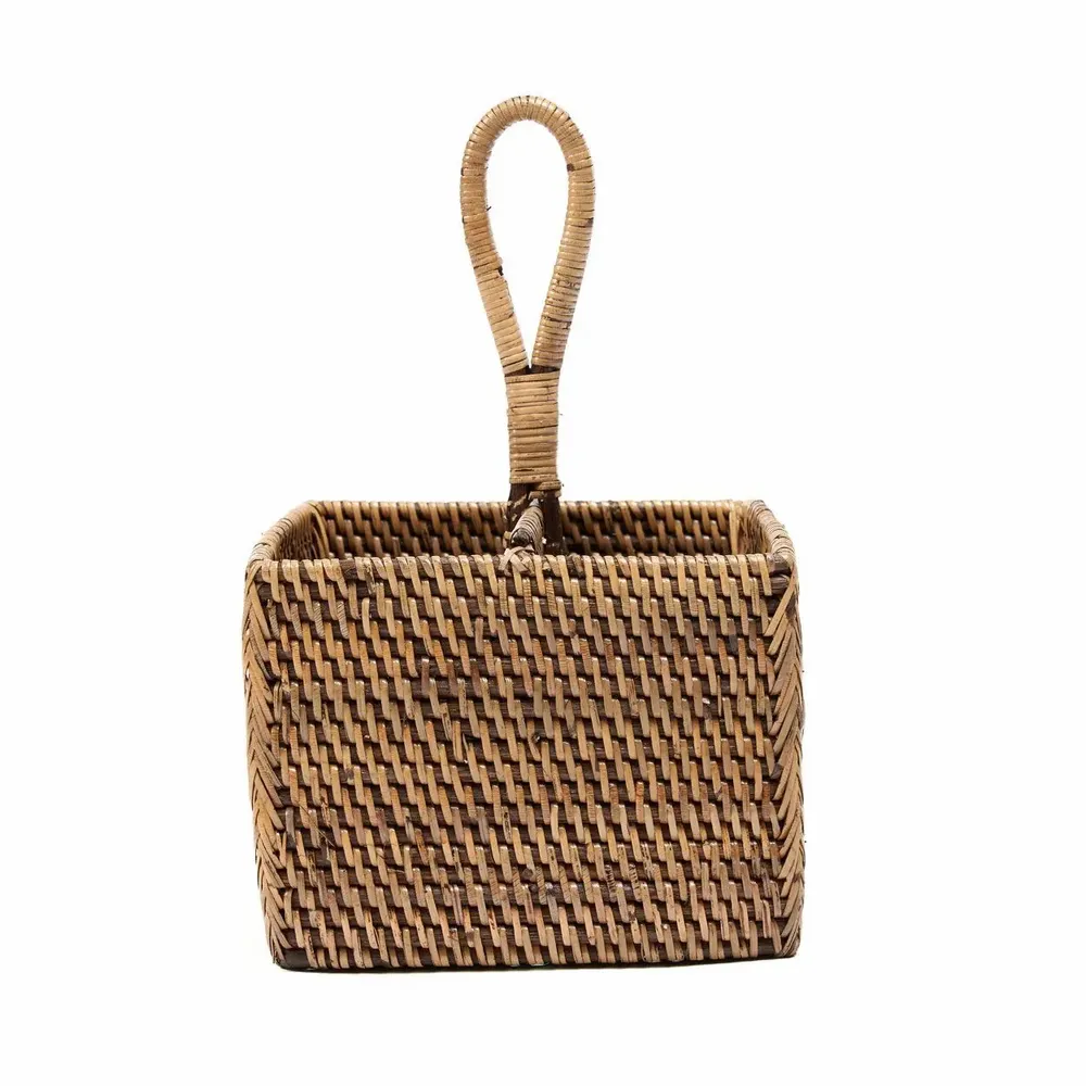 Storage boxes - The Rattan Cutlery Caddy N°2 - Natural Brown - BAZAR BIZAR LIVING