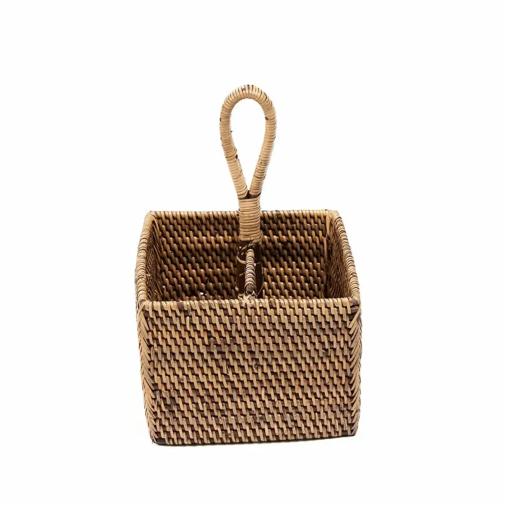 Storage boxes - The Rattan Cutlery Caddy N°2 - Natural Brown - BAZAR BIZAR LIVING