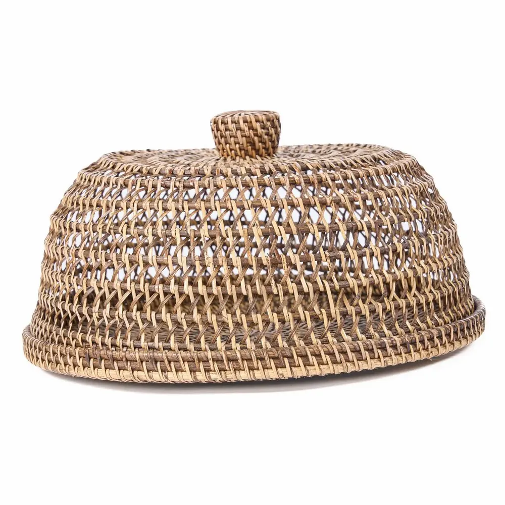 Platter and bowls - The Rattan Food Cover - Natural Brown - L - BAZAR BIZAR LIVING