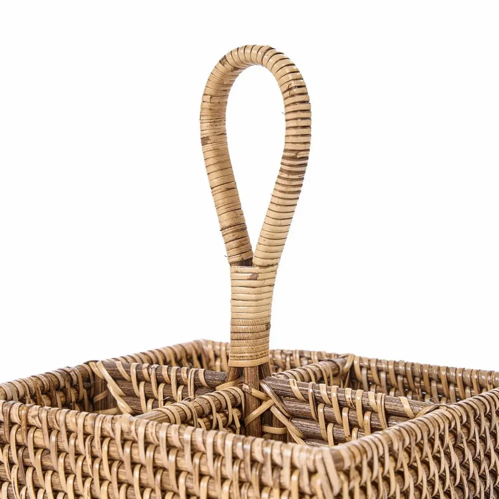 Storage boxes - The Rattan Cutlery Caddy N°4 - Natural Brown - BAZAR BIZAR LIVING