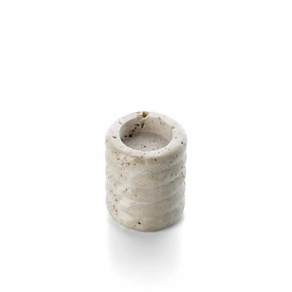 Bougeoirs et photophores  - Le Photophore Travertine Ripple T-Light - Beige - S - BAZAR BIZAR LIVING