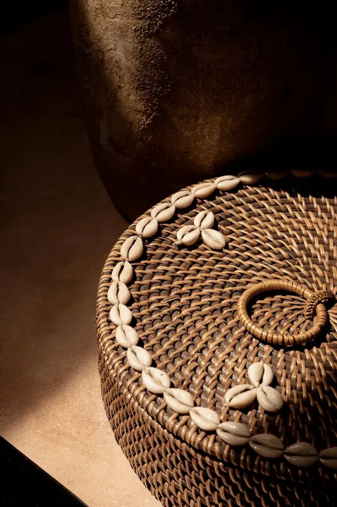Caskets and boxes - The Rattan Compartment Basket - Natural Brown - BAZAR BIZAR LIVING