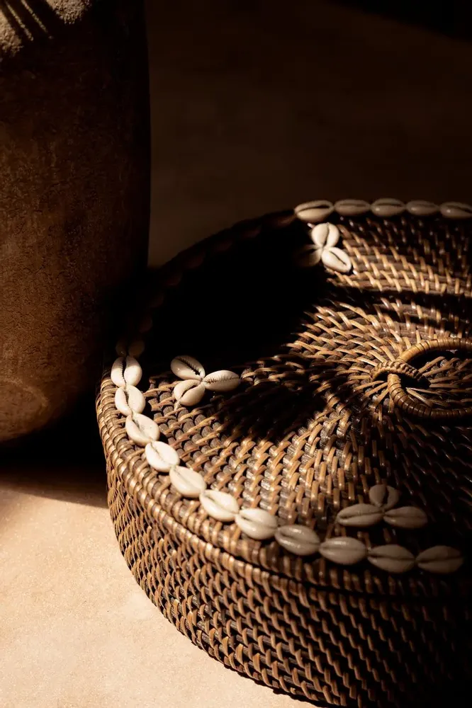 Caskets and boxes - The Rattan Compartment Basket - Natural Brown - BAZAR BIZAR LIVING