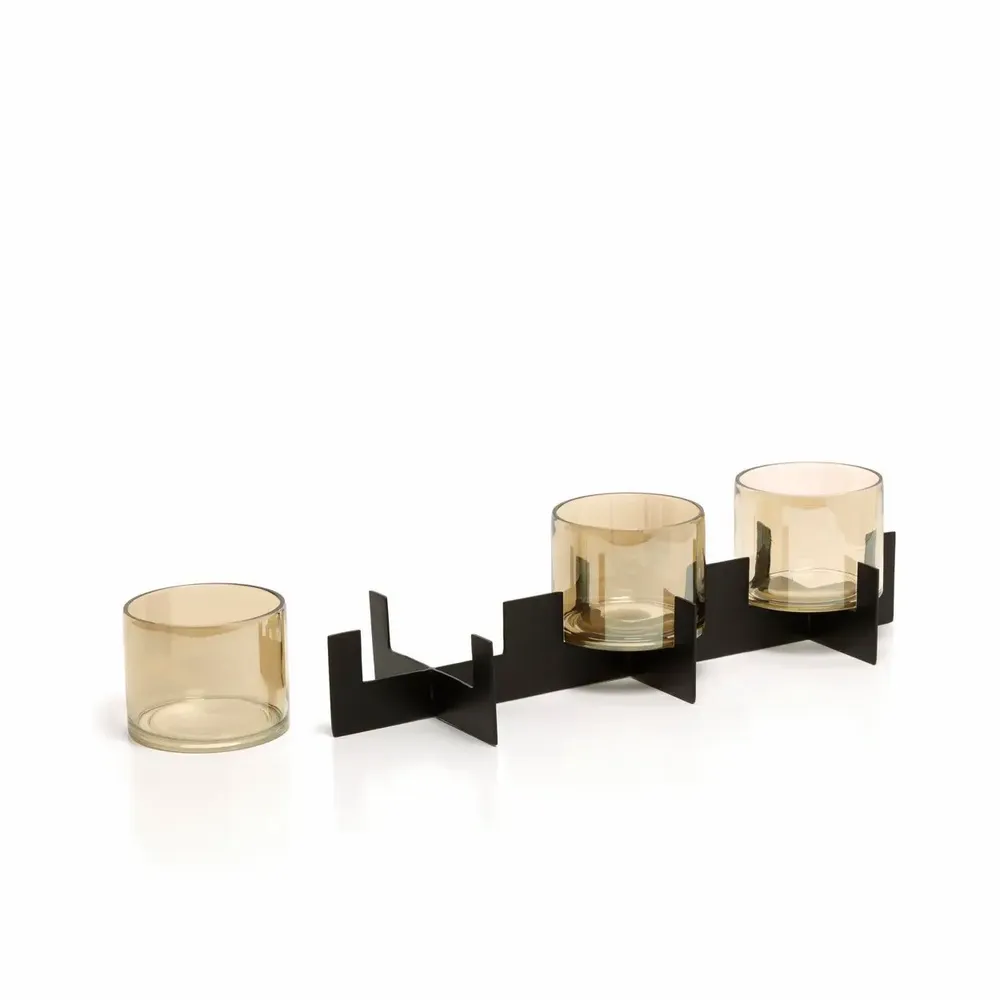 Bougeoirs et photophores  - Le Bougeoir Trio Noir - Noir - BAZAR BIZAR LIVING