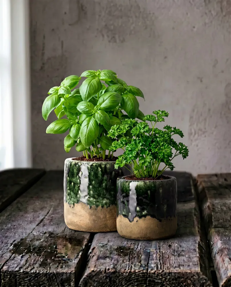 Pots de fleurs - Le Cache-pot Moss - Vert Béton - M - BAZAR BIZAR LIVING