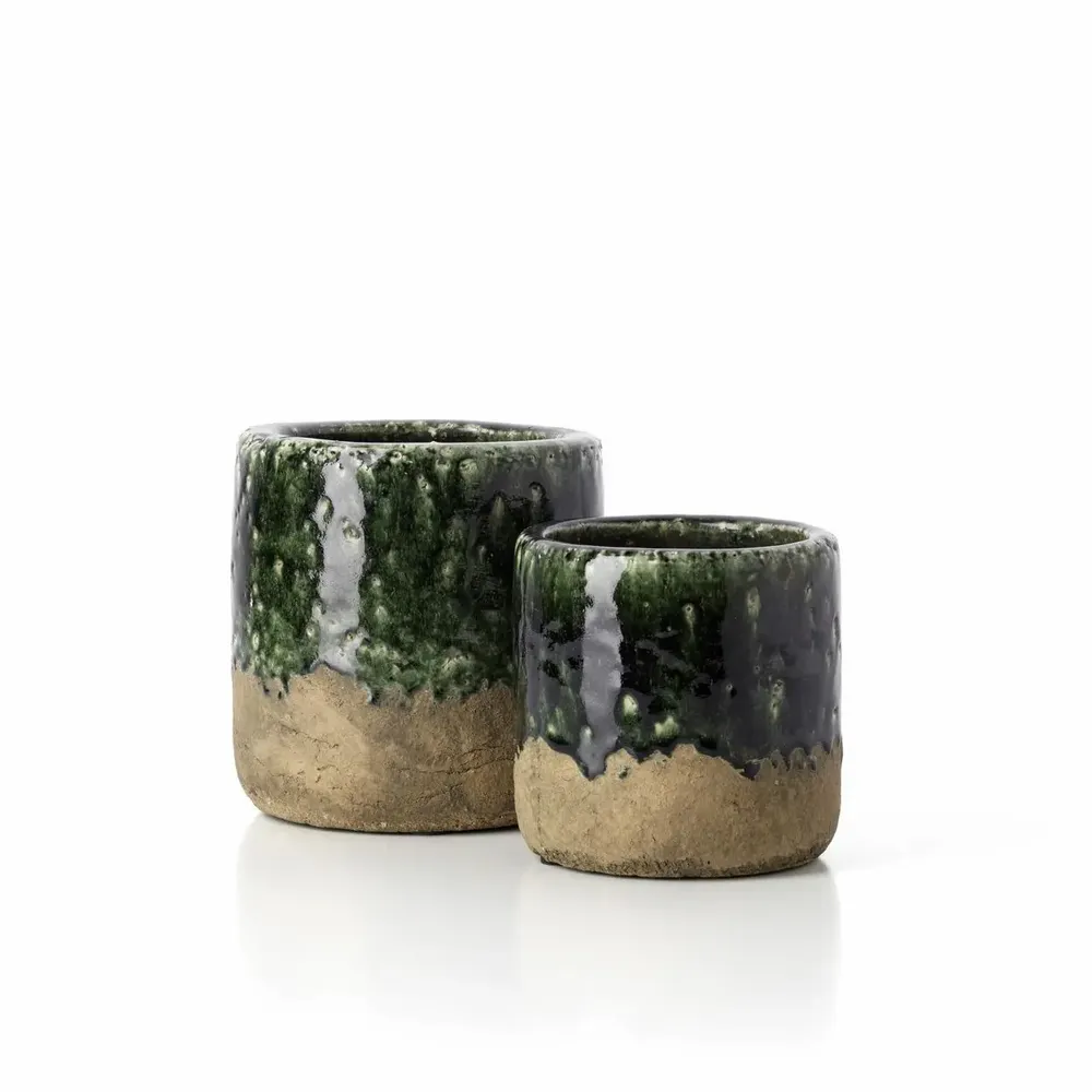 Pots de fleurs - Le Cache-pot Moss - Vert Béton - M - BAZAR BIZAR LIVING