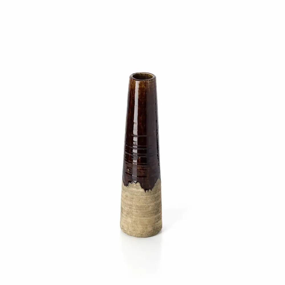 Vases - Le Vase Cône Ambre - Brun Béton - M - BAZAR BIZAR LIVING