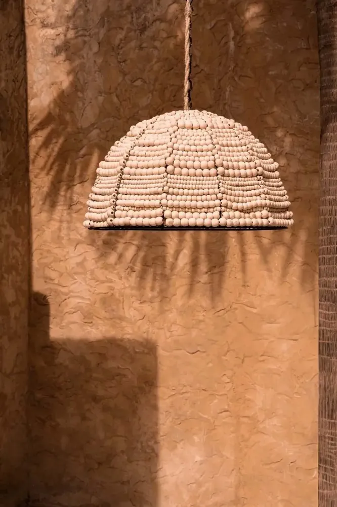 Blinds - The Wooden Bead Dome Pendant - Natural - BAZAR BIZAR LIVING