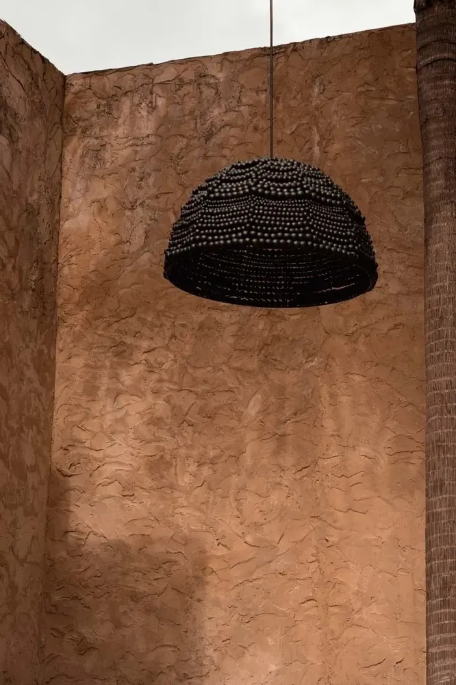 Blinds - The Wooden Bead Dome Pendant - Black - BAZAR BIZAR LIVING