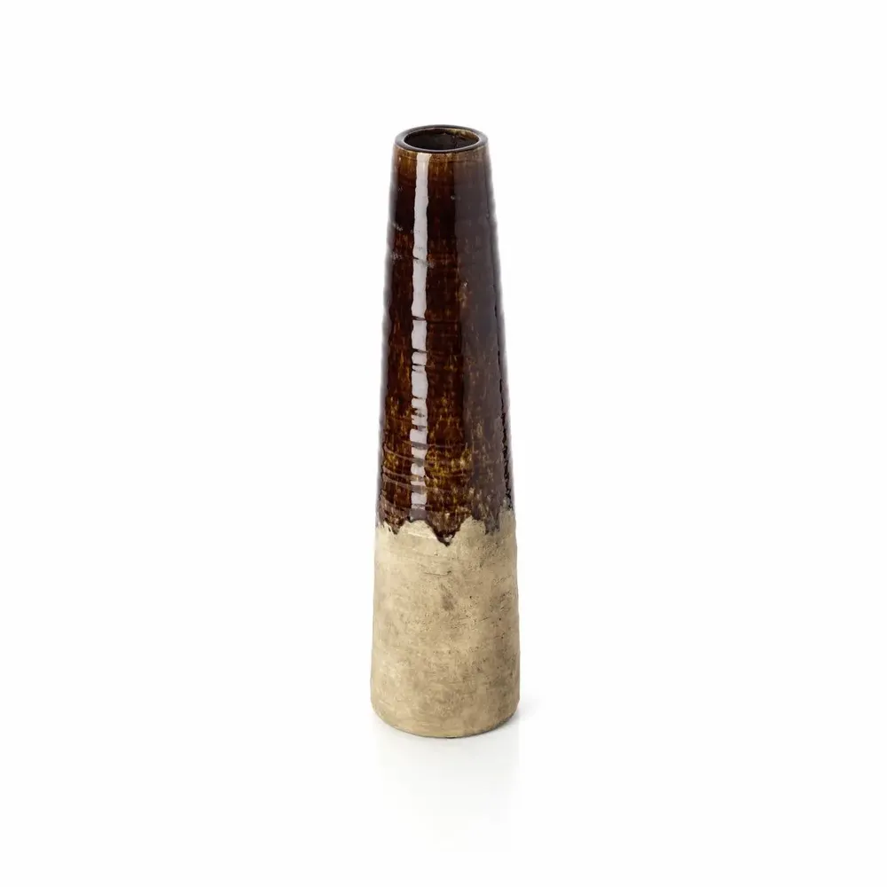 Vases - Le Vase Cône Ambre - Brun Béton - L - BAZAR BIZAR LIVING