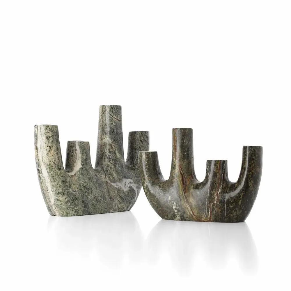 Vases - The Bidasar Marble Vase - Green - Low - BAZAR BIZAR LIVING
