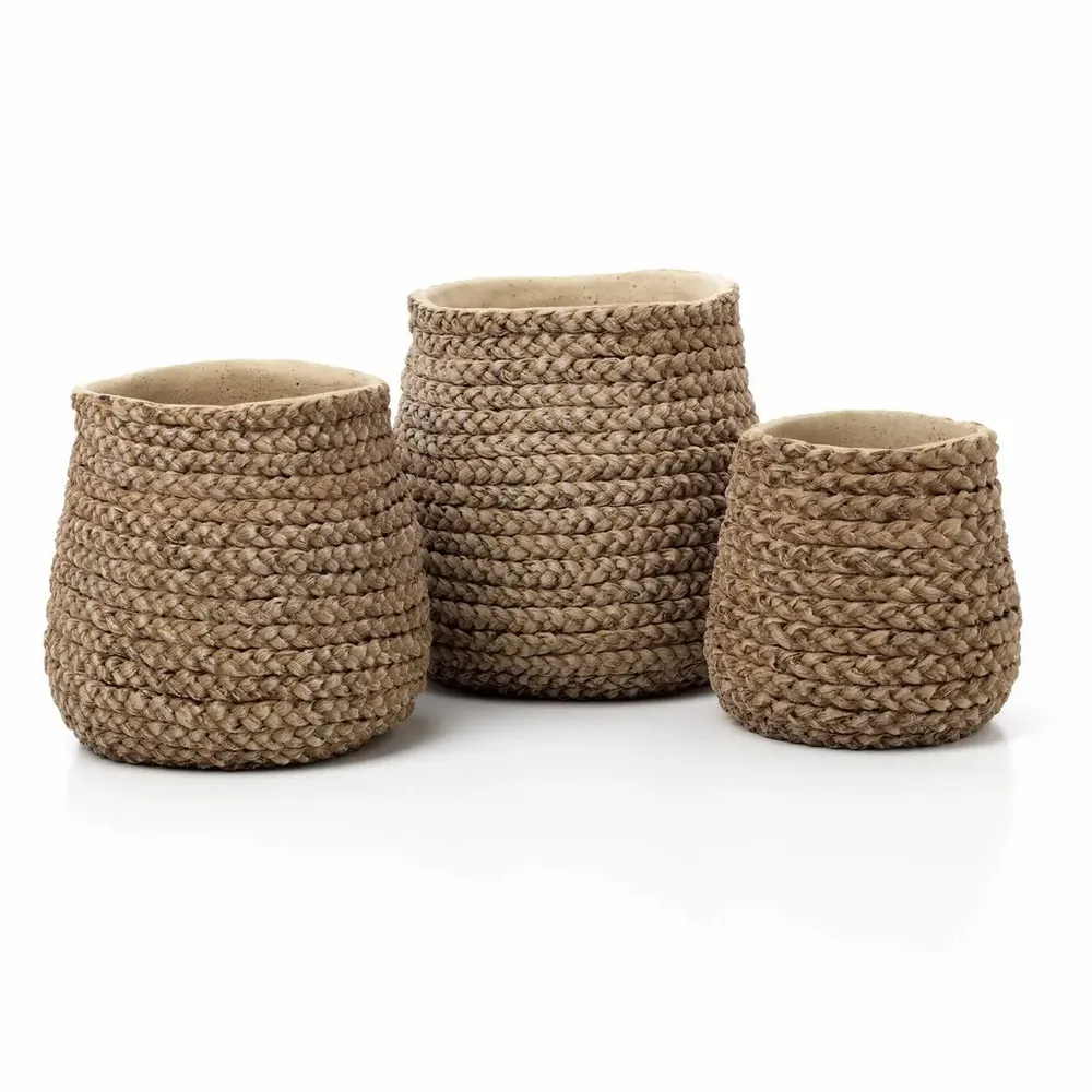Pots de fleurs - Le Cache-Pot Fake Braided - Naturel - M - BAZAR BIZAR LIVING