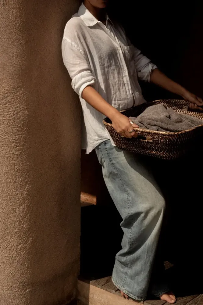 Laundry baskets - The Hannah Laundry Basket - Natural Brown - L - BAZAR BIZAR LIVING