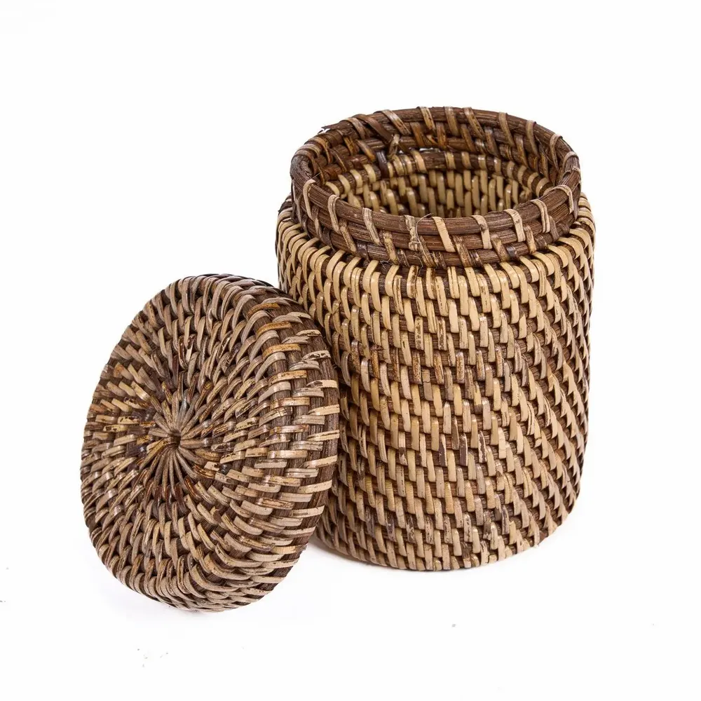 Caskets and boxes - The Rattan Canister - Natural Brown - BAZAR BIZAR LIVING