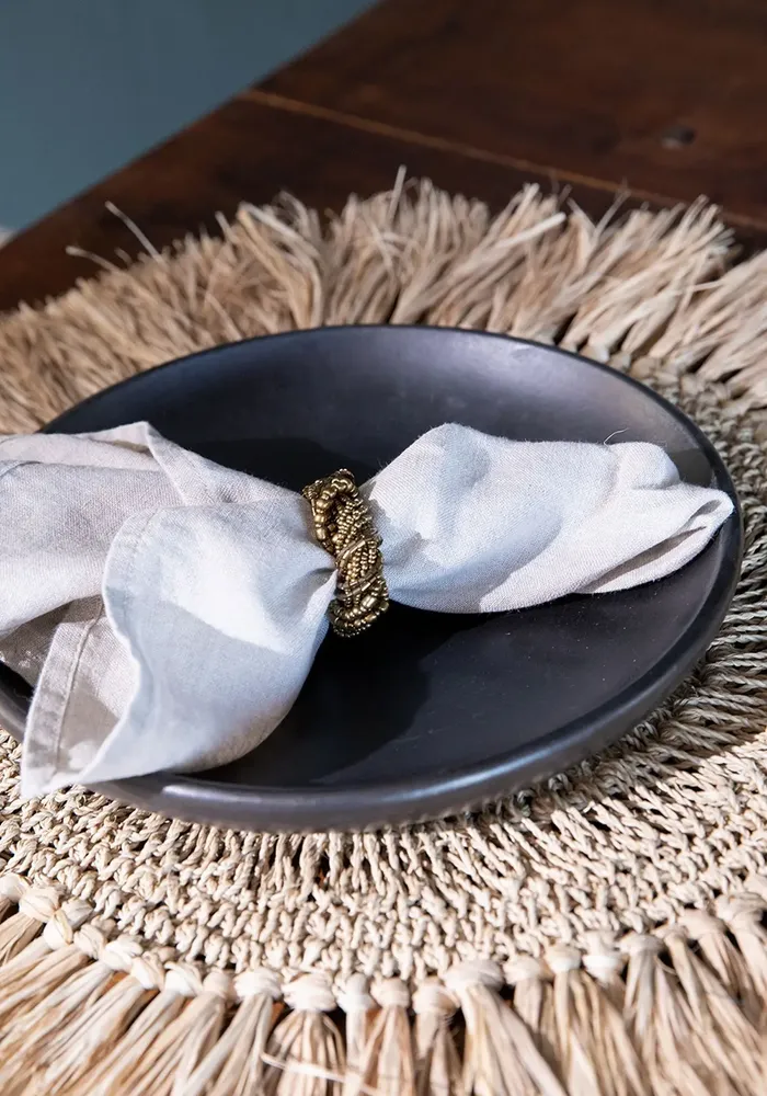 Kitchen utensils - The Beaded Napkin Ring - Gold - BAZAR BIZAR LIVING