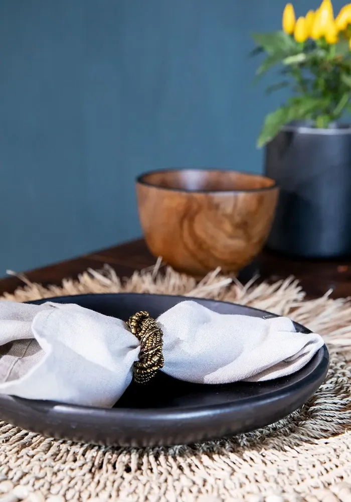 Kitchen utensils - The Beaded Napkin Ring - Gold - BAZAR BIZAR LIVING