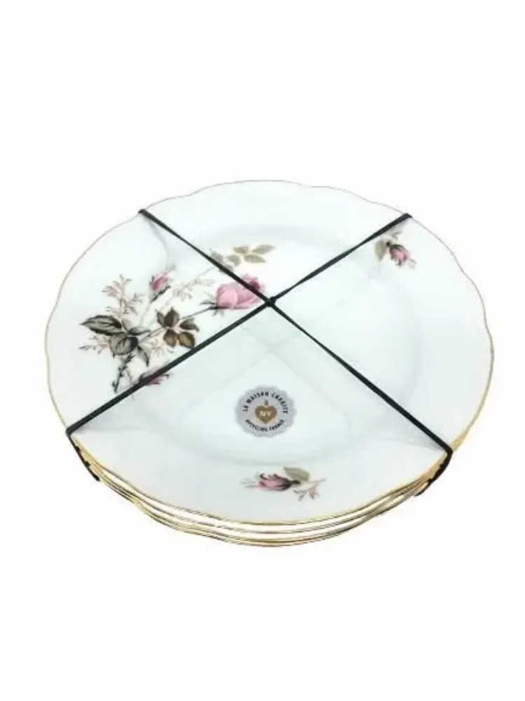 Formal plates - Set of four antique plates for dessert or brunch - CHARITY BOUGIES DE NY