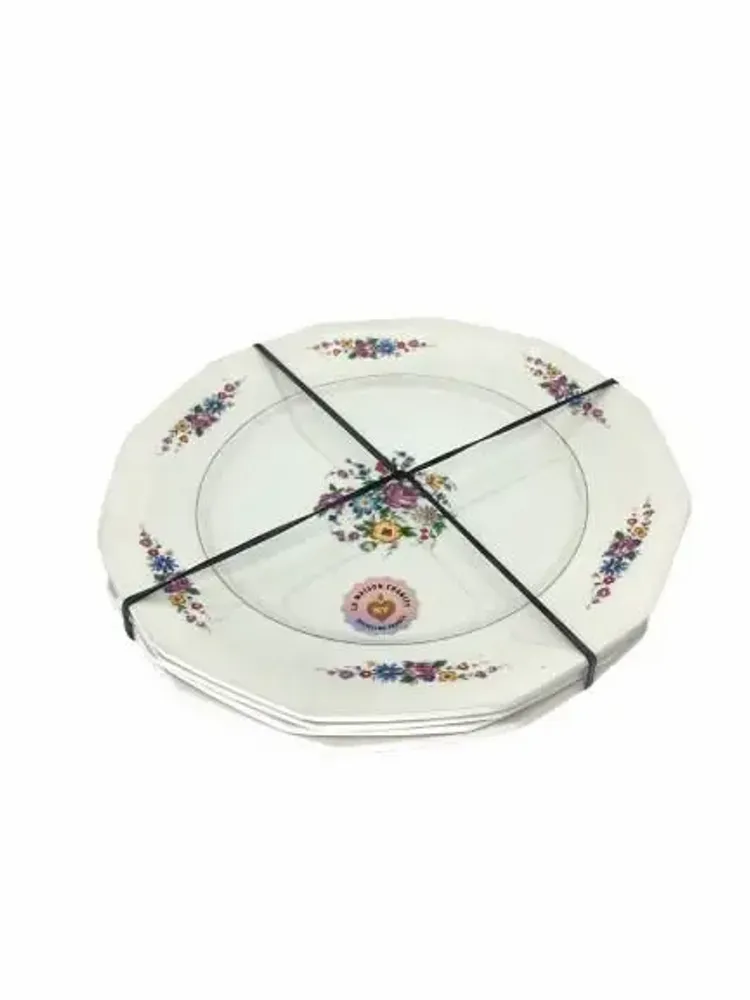 Formal plates - Set of four antique plates for dessert or brunch - CHARITY BOUGIES DE NY