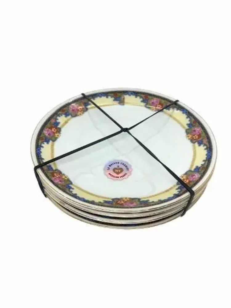 Formal plates - Set of four antique plates for dessert or brunch - CHARITY BOUGIES DE NY