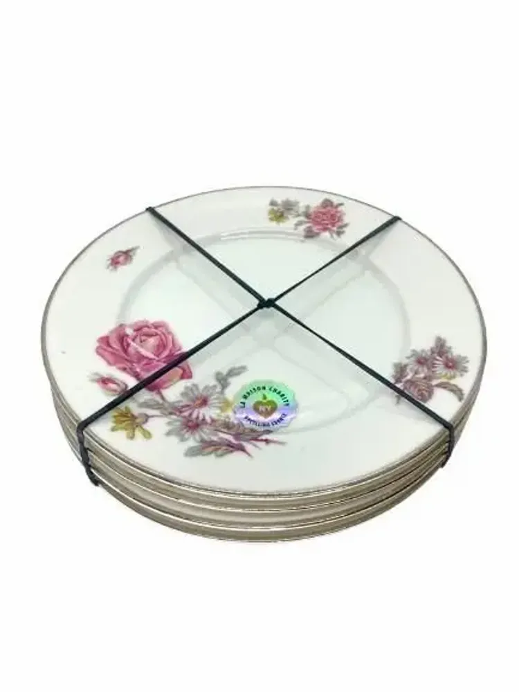 Formal plates - Set of four antique plates for dessert or brunch - CHARITY BOUGIES DE NY