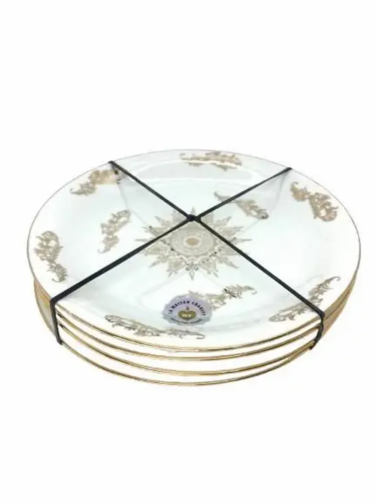 Formal plates - Set of four antique plates for dessert or brunch - CHARITY BOUGIES DE NY