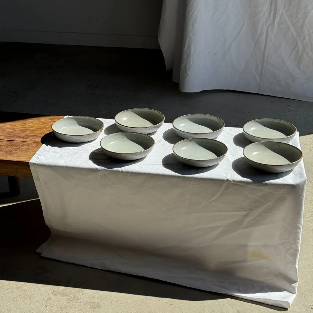 Everyday plates - Set of 7 handmade soup plates in grey glazed ceramic - OFFICE OBJETS