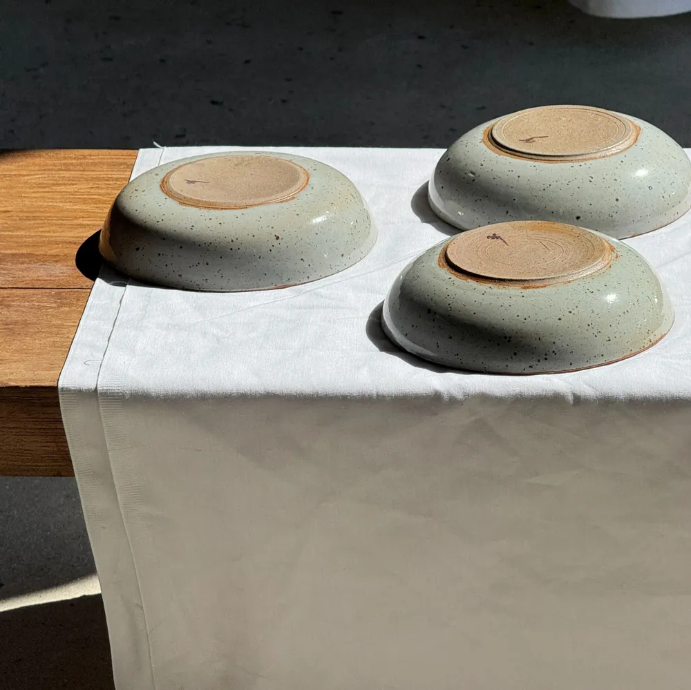 Everyday plates - Set of 7 handmade soup plates in grey glazed ceramic - OFFICE OBJETS