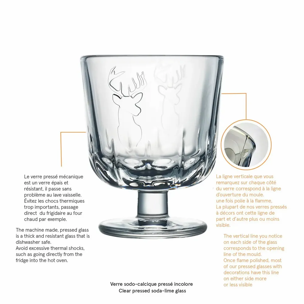 Verres à pied - Coffret de 4 verres à pied CERF - LA ROCHÈRE
