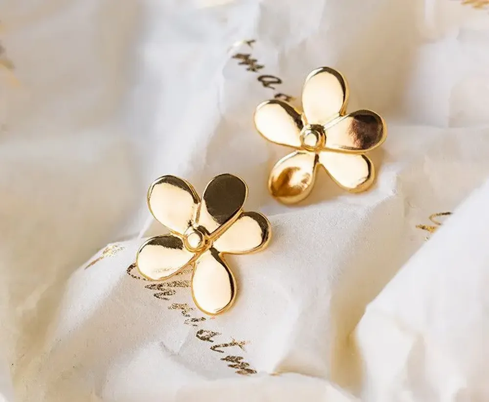 Bijoux - Boucles Mini Flora doré - CHIC ALORS PARIS