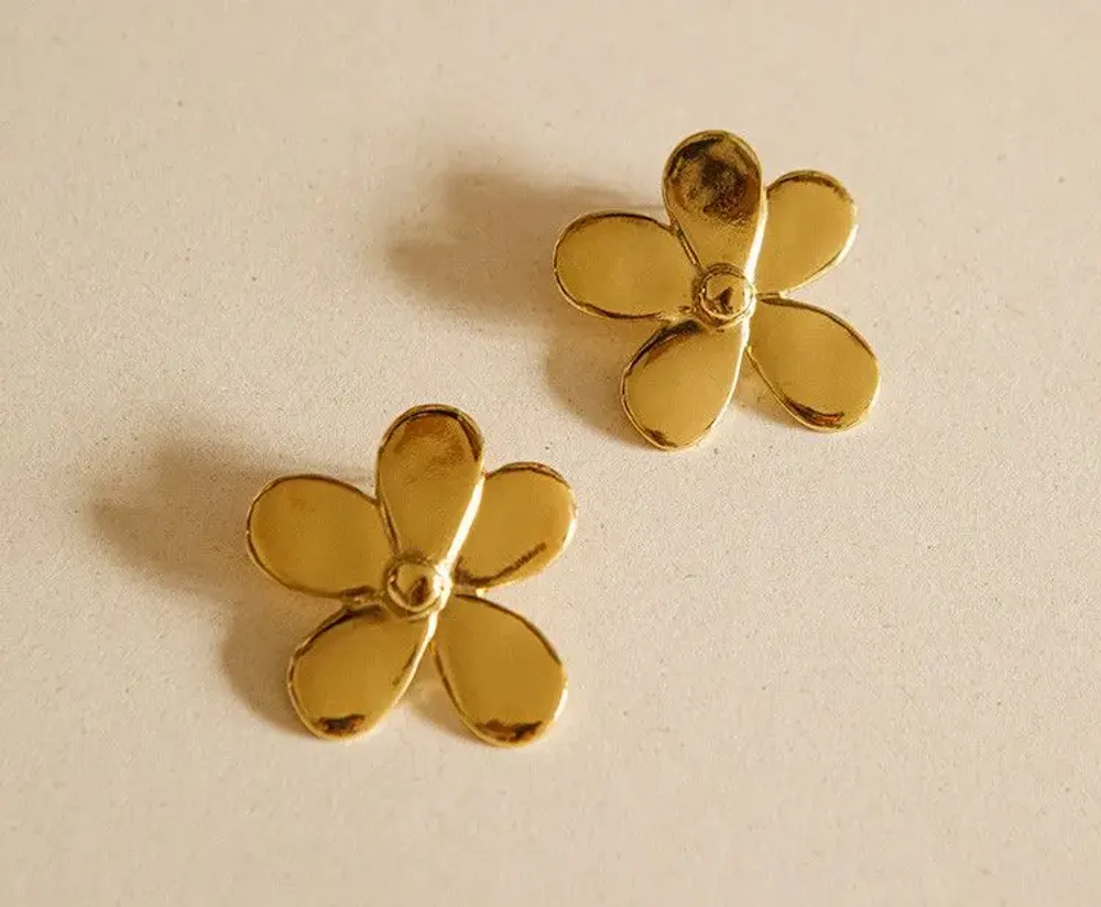 Bijoux - Boucles Mini Flora doré - CHIC ALORS PARIS