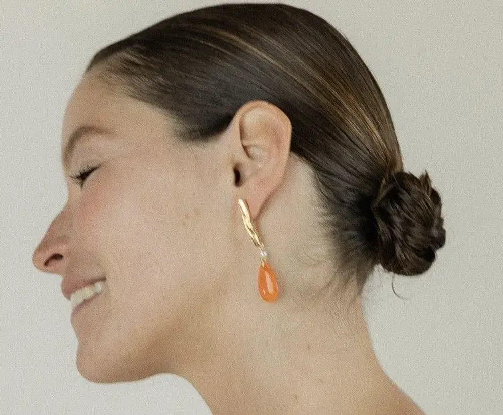 Bijoux - Boucles Fantasia orange - CHIC ALORS PARIS