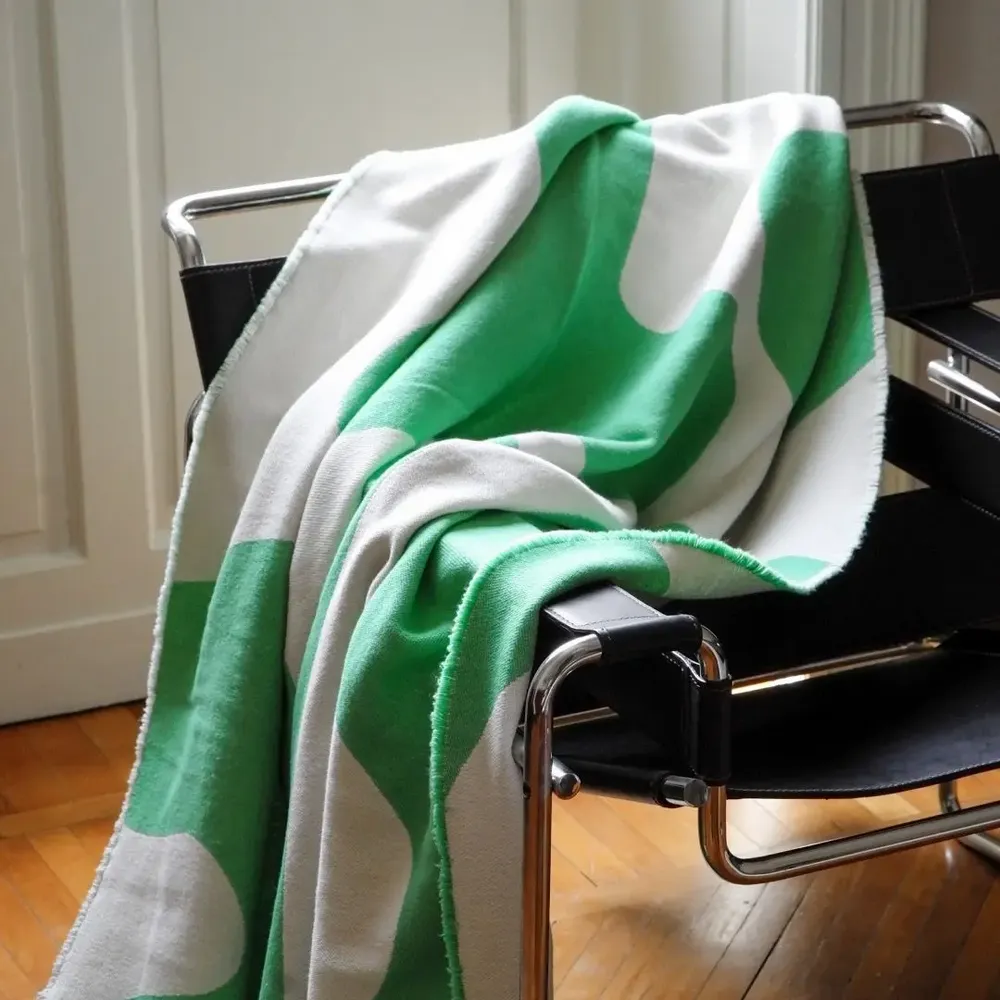 Plaids - Plaid en coton vert et blanc — KLEKKS NO. 27 - KLEKKS