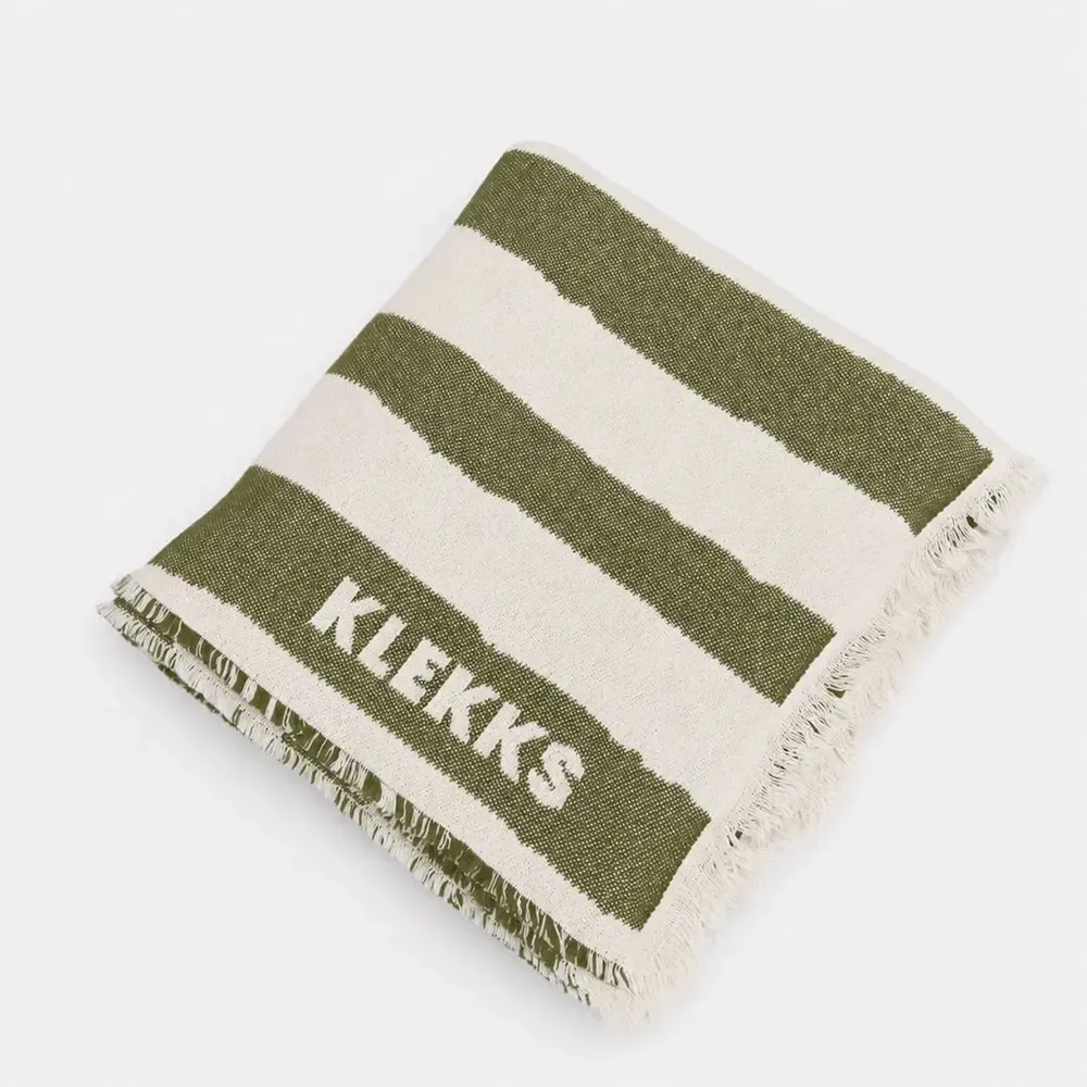 Plaids - Plaid en coton vert et blanc — KLEKKS NO. 34 - KLEKKS