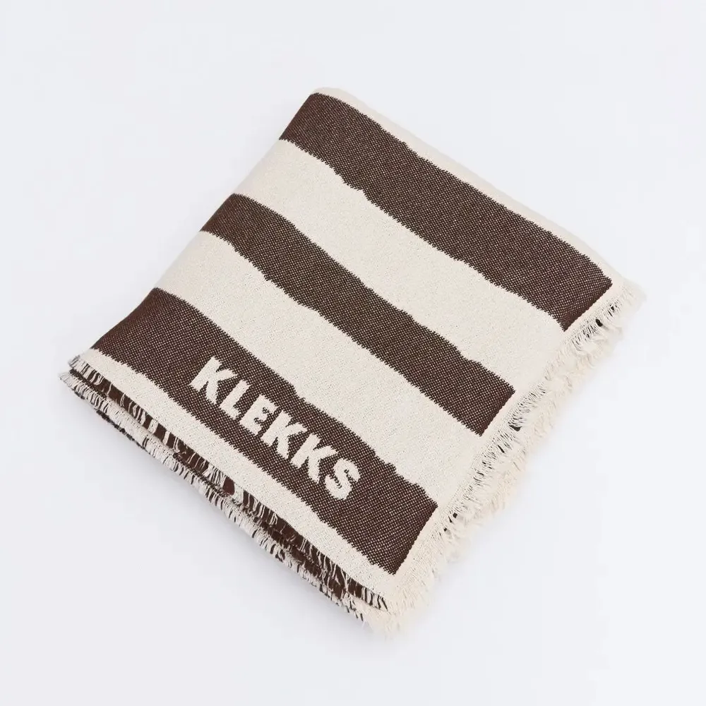 Plaids - Plaid en coton brun et blanc — KLEKKS NO. 34 - KLEKKS