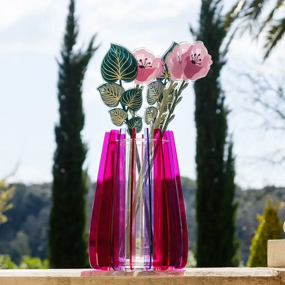 Vases - Iride Large Decorative Vase in Acrylic Crystal - VESTA