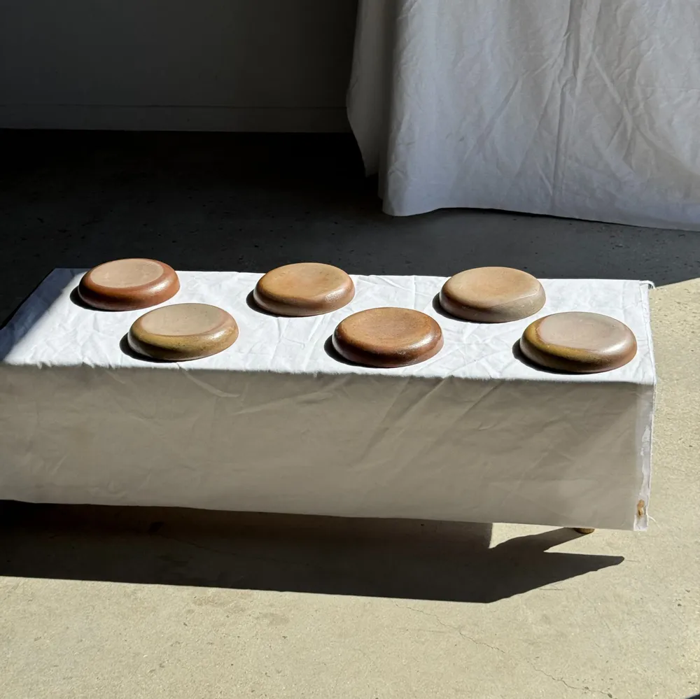 Everyday plates - Set of 6 handmade soup plates in beige glazed ceramic D19 - OFFICE OBJETS