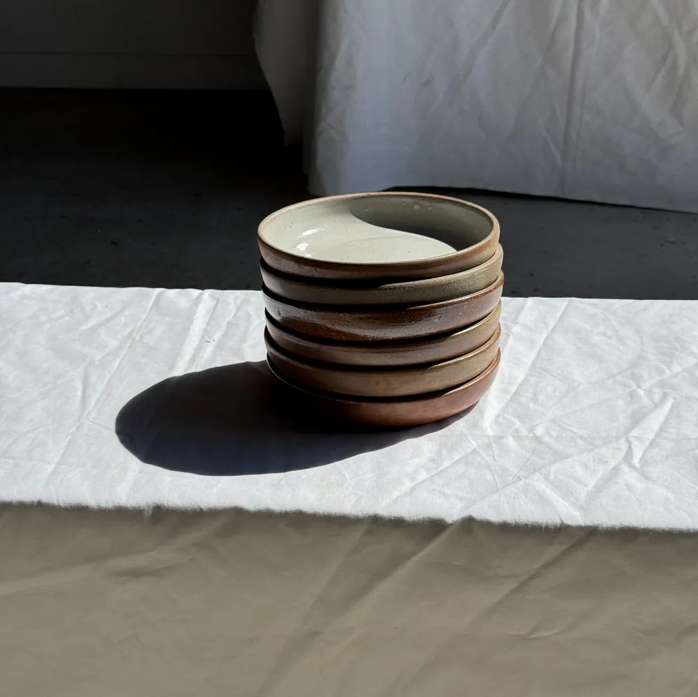 Everyday plates - Set of 6 handmade soup plates in beige glazed ceramic D19 - OFFICE OBJETS