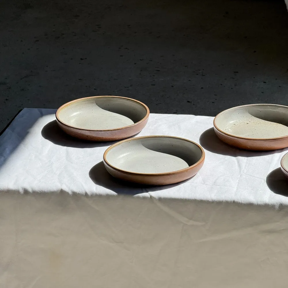 Everyday plates - Set of 6 handmade soup plates in beige glazed ceramic D19 - OFFICE OBJETS