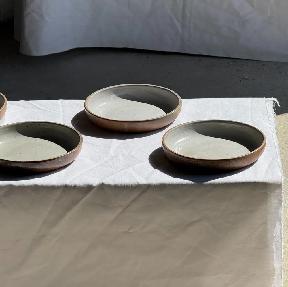 Everyday plates - Set of 6 handmade soup plates in beige glazed ceramic D19 - OFFICE OBJETS