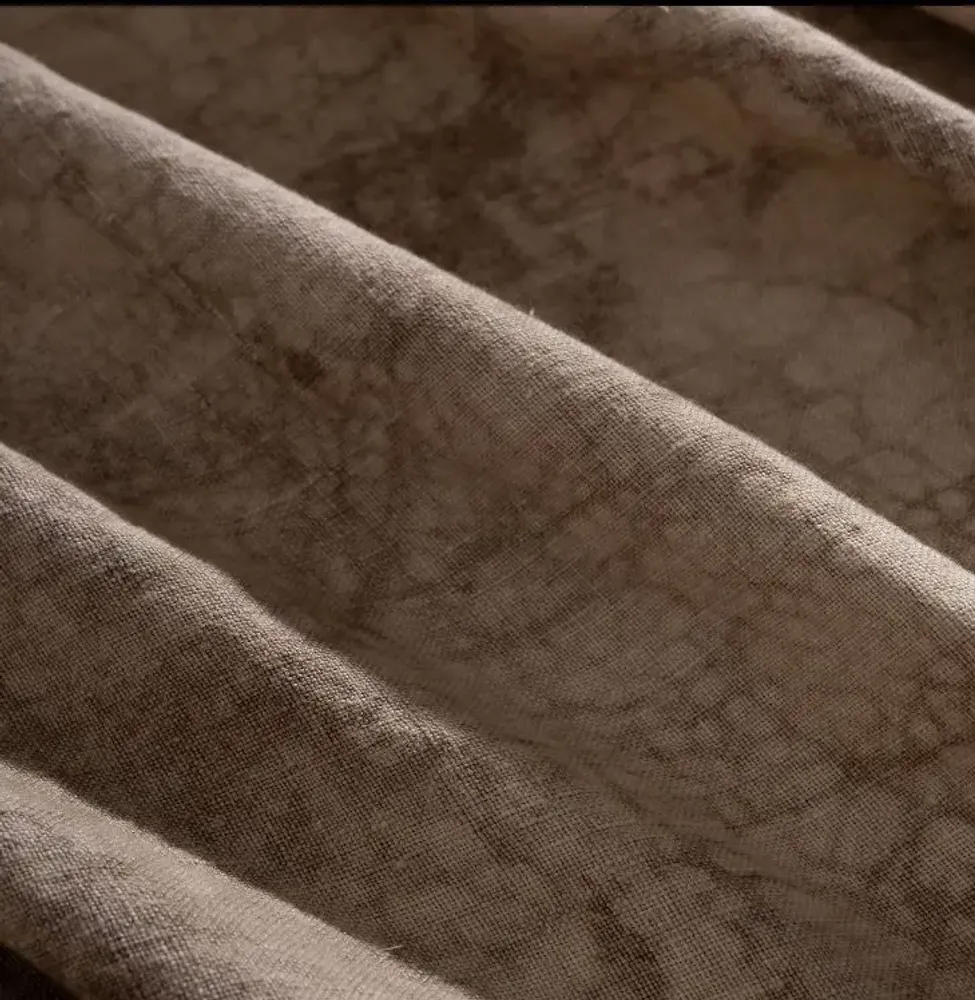 Christmas table settings - Linen Mud Dye Kantha Table Cover - MAISON MIEKO